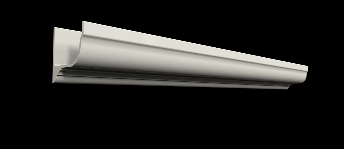 16'0" White 4" X 5" Fiberglass Gutter w/ 1-3/4" Bed Molding (FG7516) | 16' Fiberglass Gutter with Bed Molding - Durable Solution | Explore our 16' White 4" x 5" Fiberglass Gutter with 1-3/4" Bed Molding for lasting beauty and durability. Perfect for all c